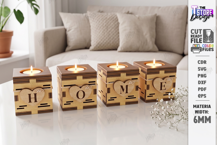 Wooden Tealight Candle Holders Laser Cut | Candle Stands Kit