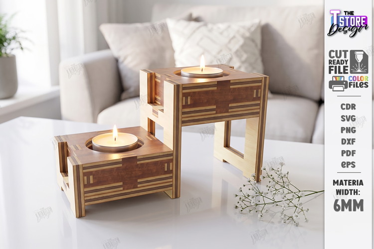 Wooden Tealight Candle Holders Laser Cut | Candle Stands Kit