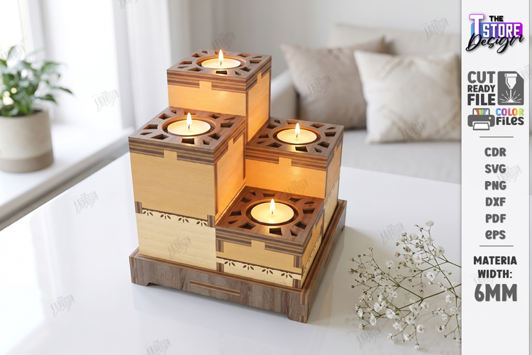 Wooden Tealight Candle Holders Laser Cut | Candle Stands Kit