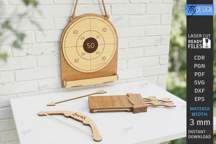 Wooden Toy Slingshot Target Laser Cut | Kids Outdoor Games