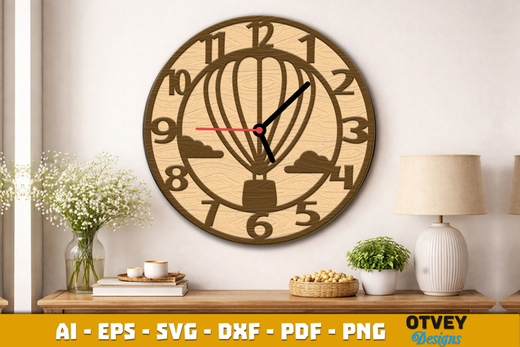 Wooden Transport Wall Clock Laser Cut File