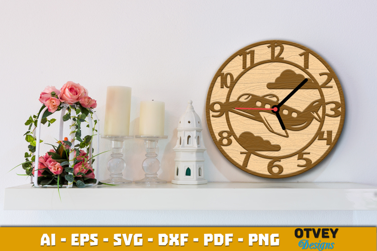 Wooden Transport Wall Clock Laser Cut File