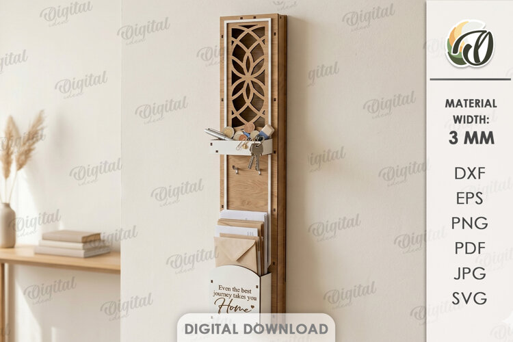 3D Wall Organizer Laser Cut. Home Organizer SVG example image 1