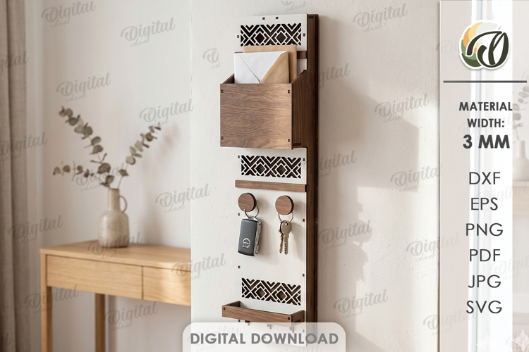 3D Wall Organizer Laser Cut. Home Organizer SVG