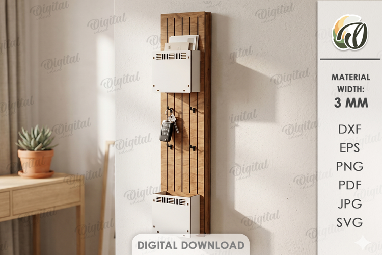 3D Wall Organizer Laser Cut. Home Organizer SVG
