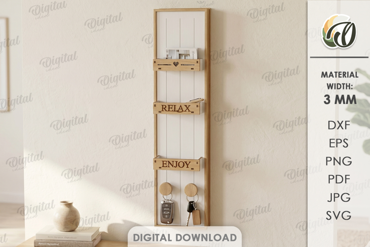 3D Wall Organizer Laser Cut. Home Organizer SVG