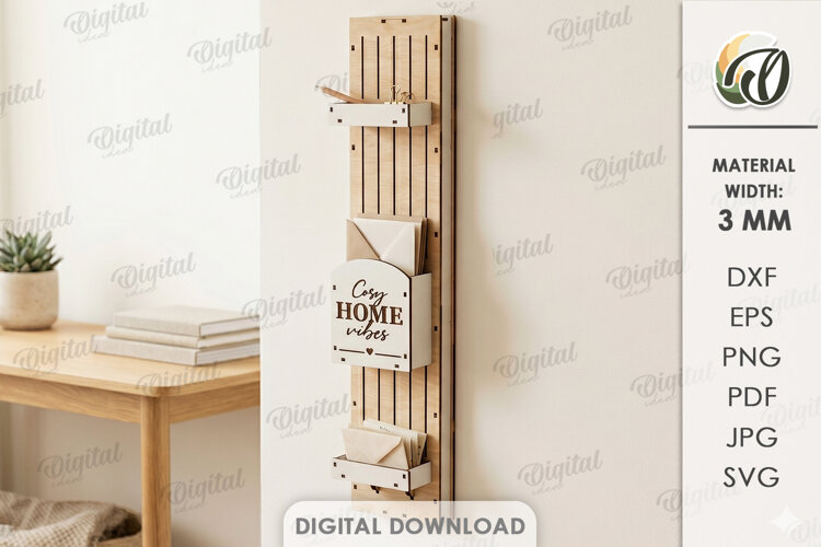 3D Wall Organizer Laser Cut. Home Organizer SVG example image 1