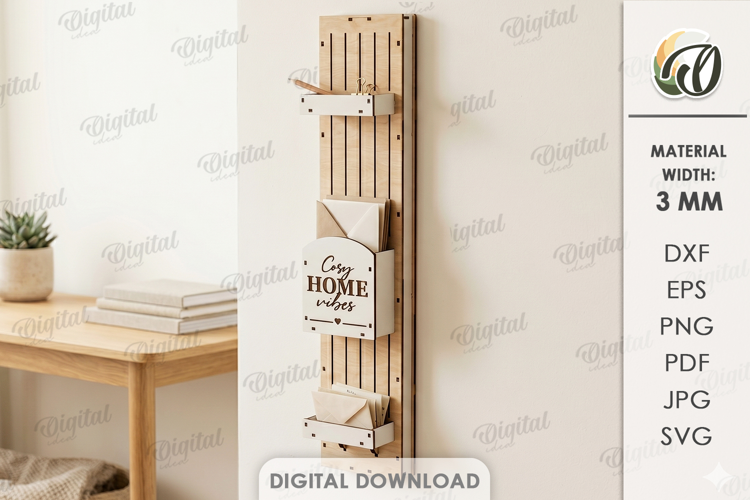 3D Wall Organizer Laser Cut. Home Organizer SVG