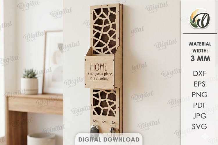 3D Wall Organizer Laser Cut. Home Organizer SVG