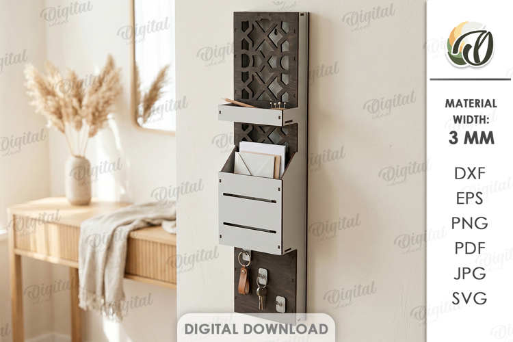 3D Wall Organizer Laser Cut. Home Organizer SVG