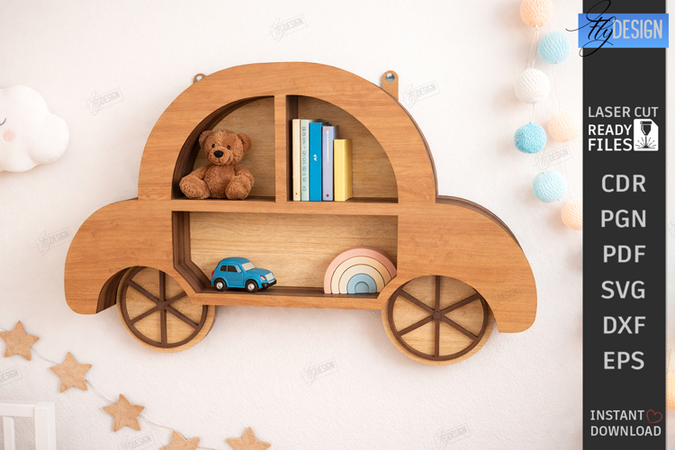 Modern Wall Shelf Laser Cut | Home Décor | Functional Art