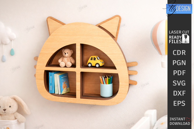 Modern Wall Shelf Laser Cut | Home Décor | Functional Art