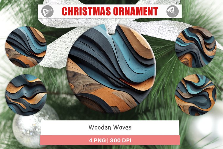 Christmas Ornaments Wooden Waves