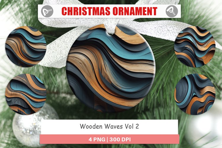 Christmas Ornaments Wooden Waves