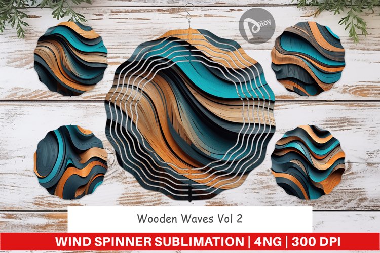 Wind Spinner Wooden Waves