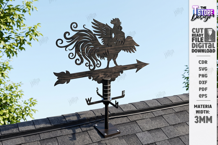 Wooden Weather Vane Laser Cut | Wind Vane | Home Decor | CNC