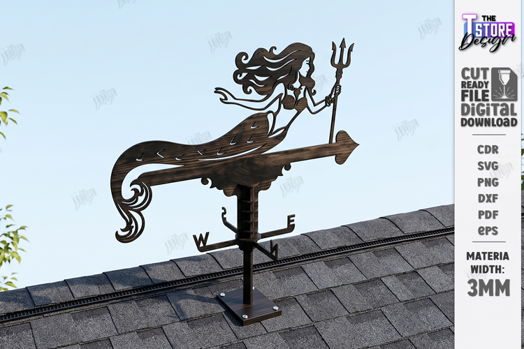 Wooden Weather Vane Laser Cut | Wind Vane | Home Decor | CNC