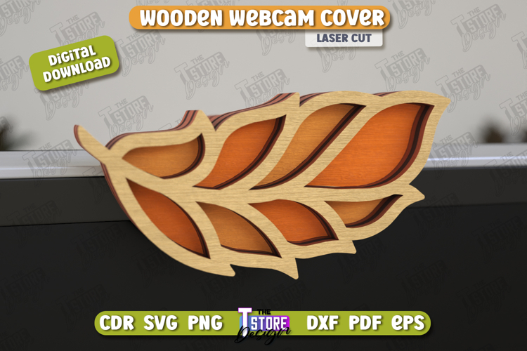 Wooden Webcam Cover | Monitor Decoration |Computer Accessory example image 1