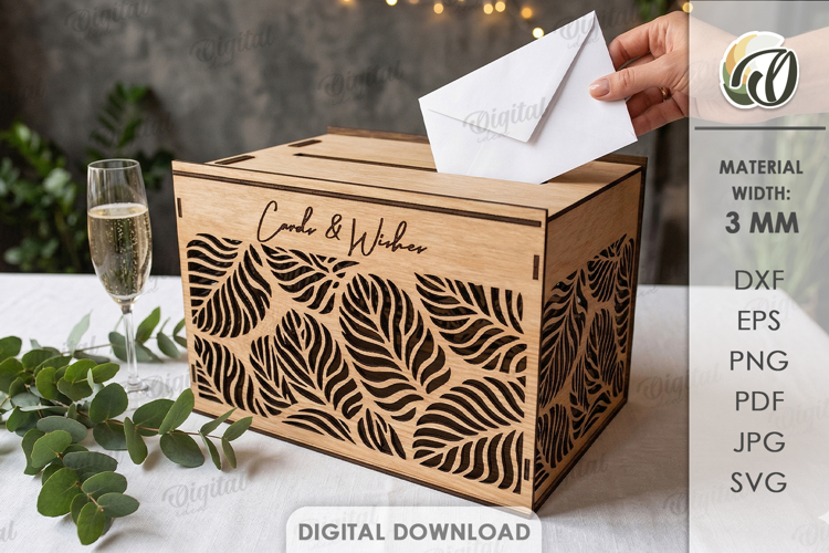Wedding Card Box Laser Cut. Wedding Money Box SVG