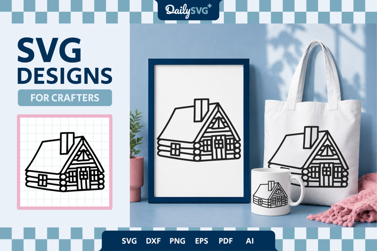 Wooden Winter Cabin SVG