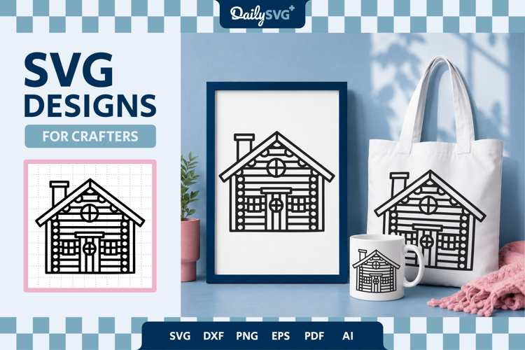 Wooden Winter Cabin SVG