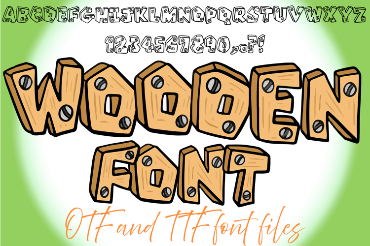 Wood Wooden Typeface Lettering ABC Text Font Cheesy OTF TTF