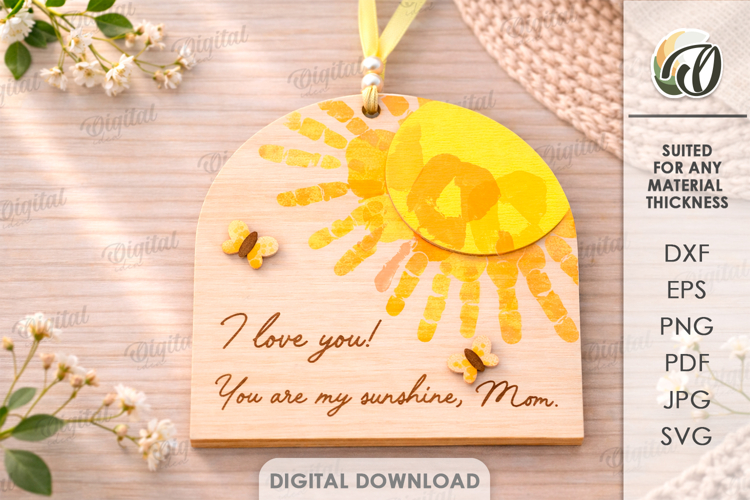 3D Mothers Day Gift Laser Cut. Gift For Mom. Gift Tag SVG