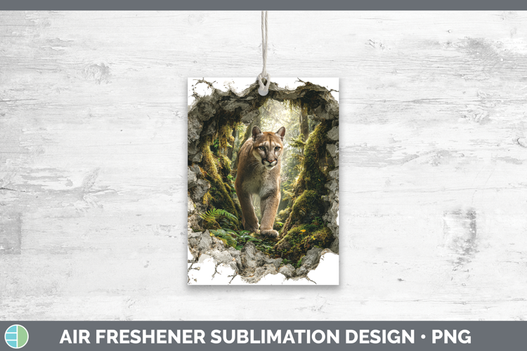 Cougar Woodland 3D Hole Air Freshener Sublimation Design