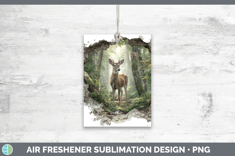 Deer Woodland 3D Hole Air Freshener Sublimation Design