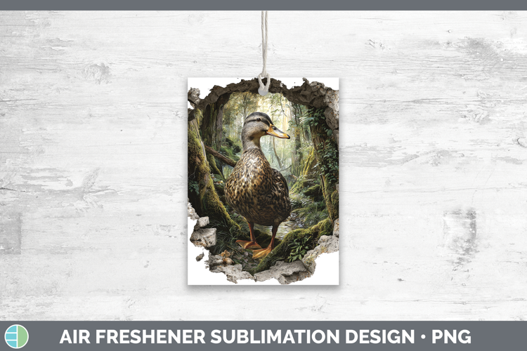 Duck Woodland 3D Hole Air Freshener Sublimation Design