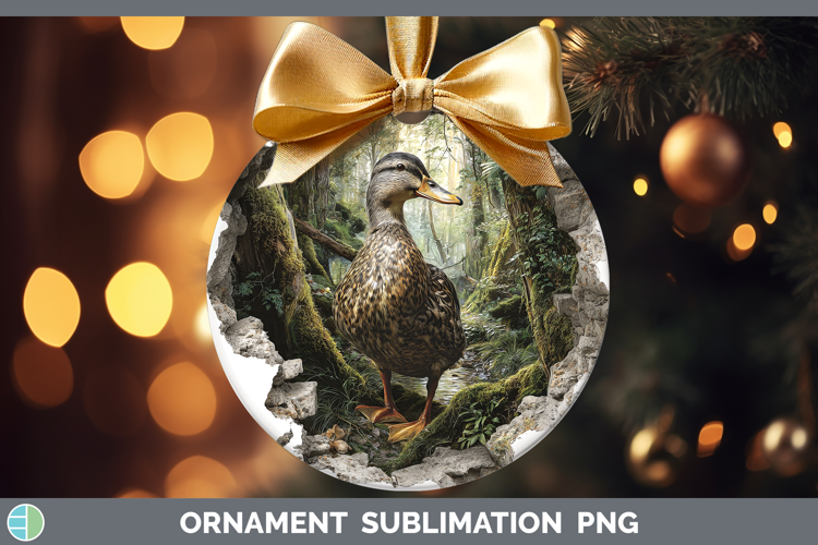 Duck Woodland 3D Hole Ornament Sublimation Design