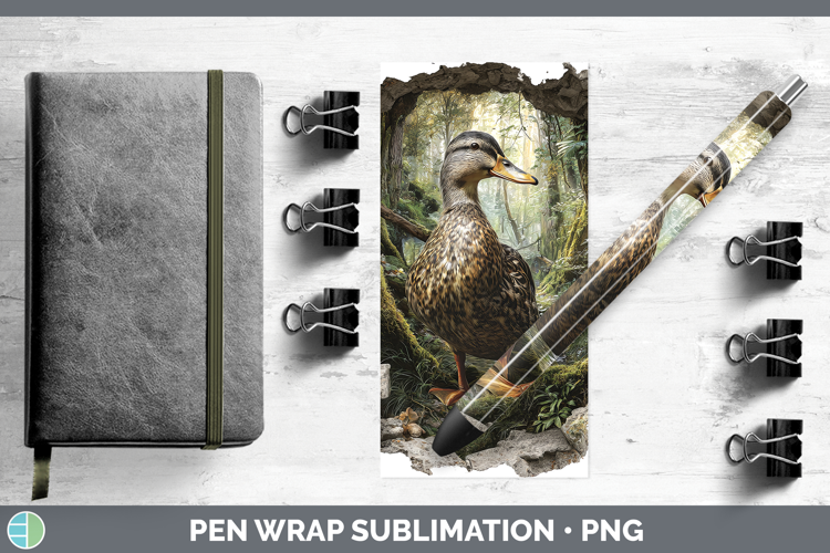 Duck Woodland 3D Hole Pen Wrap Sublimation Design