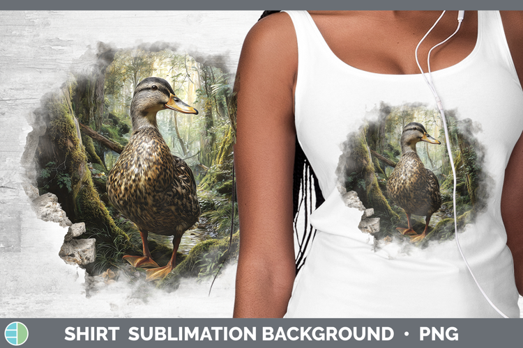 Duck Woodland 3D Hole Shirt Sublimation Design