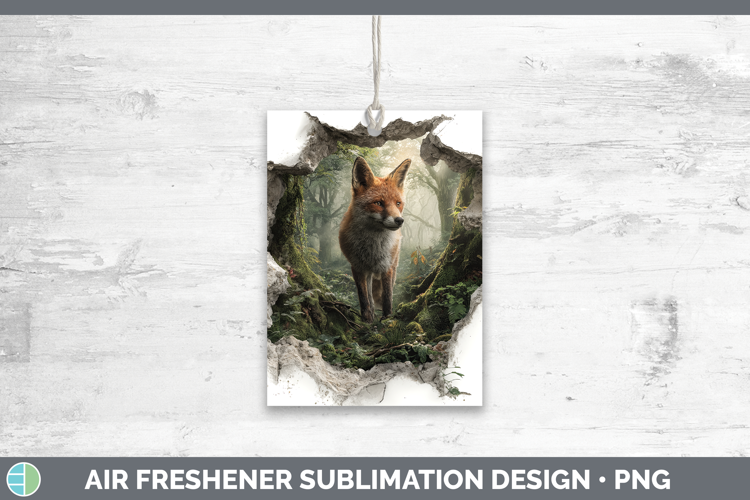 Fox Woodland 3D Hole Air Freshener Sublimation Design