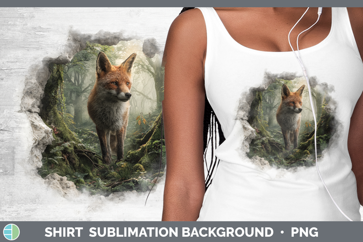 Fox Woodland 3D Hole Shirt Sublimation Design