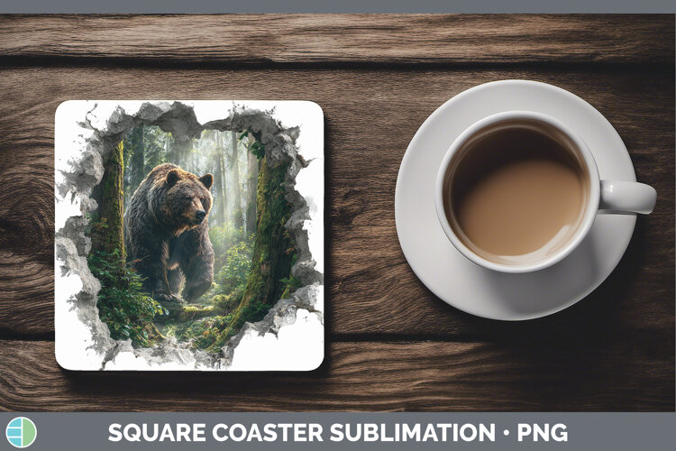 GorgeousWoodland 3D Hole Square Coaster design.