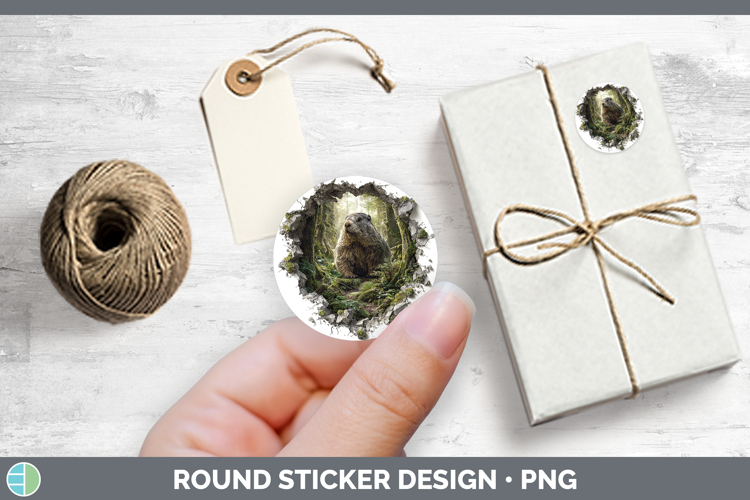 Groundhog Woodland 3D Hole Stickers Design