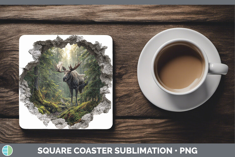 GorgeousWoodland 3D Hole Square Coaster design.