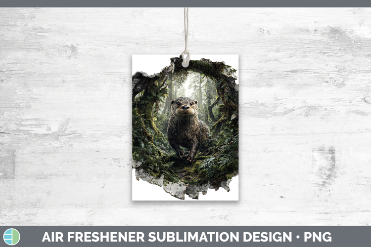 Otter Woodland 3D Hole Air Freshener Sublimation Design