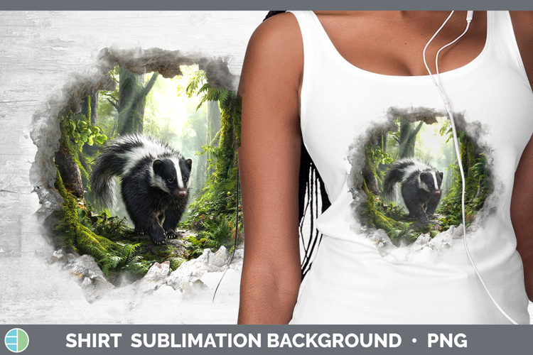 Skunk Woodland 3D Hole Shirt Sublimation Design