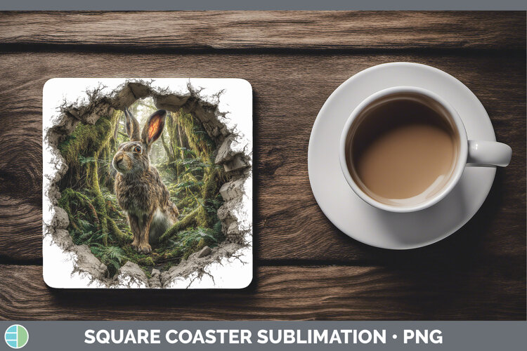 GorgeousWoodland 3D Hole Square Coaster design.