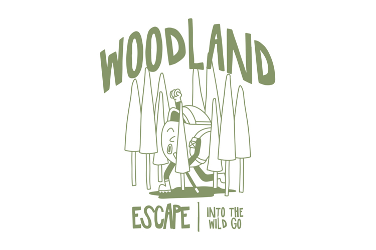 Woodland Summer Camping Cartoon T shirt Design