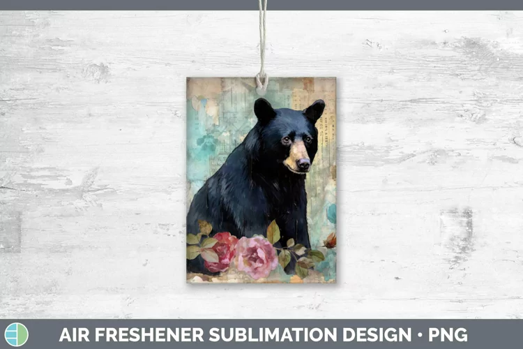 Woodland Animals Black Bear Air Freshener Sublimation Car Fr