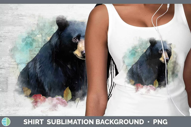 Woodland Animals Black Bear Shirt Sublimation Sublimation Ba