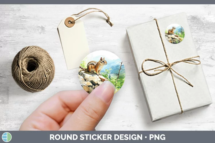 Woodland Animals Chipmunk Stickers | Round Labels Designs
