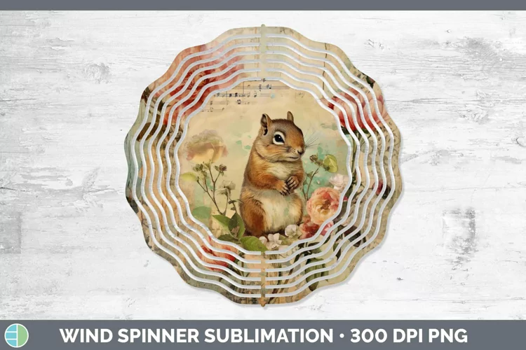 Woodland Animals Chipmunk Wind Spinner Sublimation Spinner D