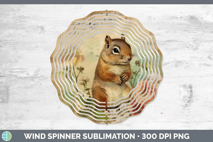 Woodland Animals Chipmunk Wind Spinner Sublimation Spinner D