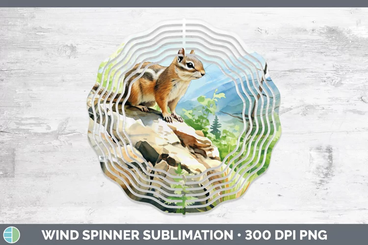 Woodland Animals Chipmunk Wind Spinner Sublimation Spinner D