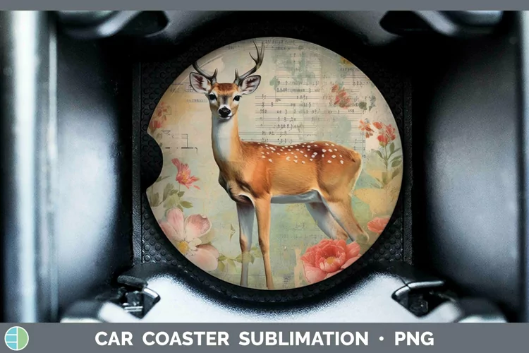 Woodland Animals Deer Car Coaster Sublimation Coaster Design