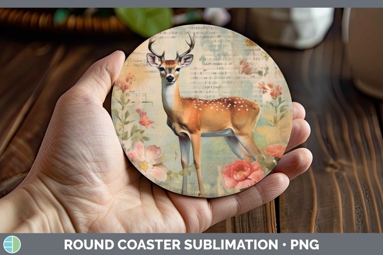 GorgeousWoodland Animals Round Coaster design.